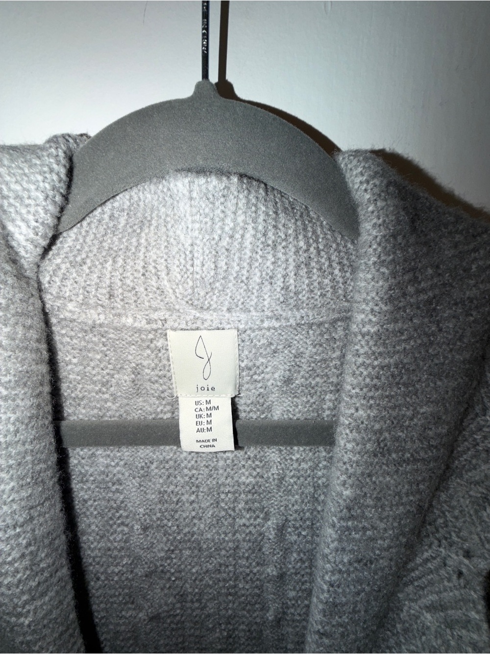 Joie Gray Cable Knit Cardigan Velvet Ribbon Bows - Picture 2 of 4